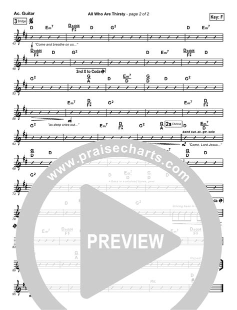 All Who Are Thirsty Sheet Music PDF (Brenton Brown) - PraiseCharts