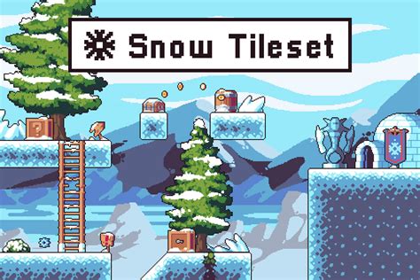 Snow 2D Game Tileset Pixel Art - CraftPix.net