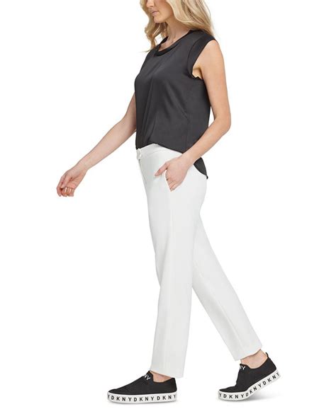 DKNY Foundation Slim Ankle Pants - Macy's