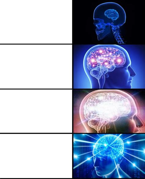 Expanding brain 4 panels Meme Generator