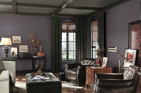 Handsome Den Plum Walls Bedroom In 2019 Plum Living | Colour schemes for living room grey, Plum ...