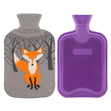 Buy HomeTop Premium Classic Rubber Hot Water Bottle w/Cute Knit Cover ...