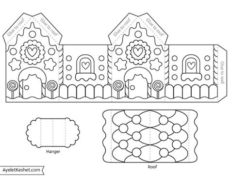 Gingerbread House Template to Color