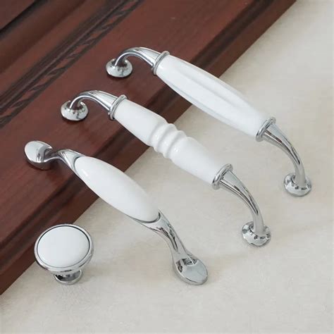 3.75'' 5'' Door Pull White Ceramic Drawer Handles Dresser Pull Knob ...