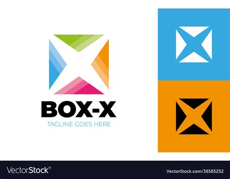 Letter x logo square shape symbol digital square Vector Image