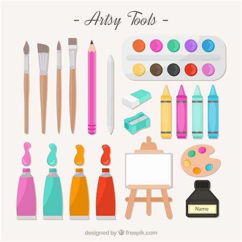 Artistic tools for painting Vector | Free Download