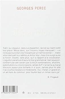 La Disparition (French Language Edition): Georges Perec: 9782070715237: Amazon.com: Books