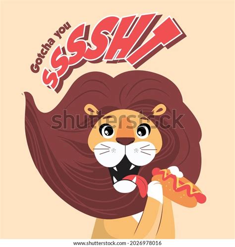 Hungry Lion Textile Design Illustration Other Stock Vector (Royalty ...