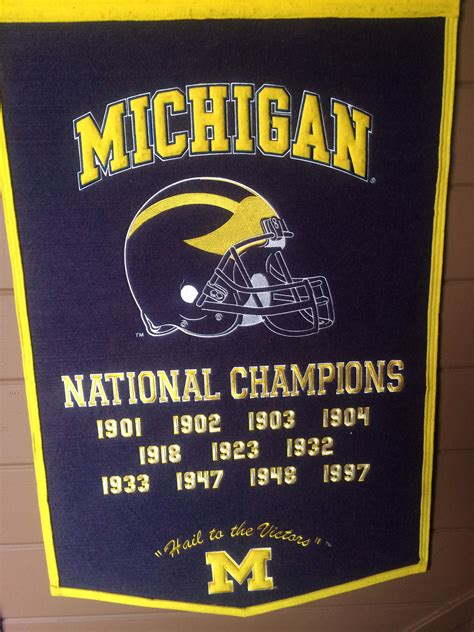 Michigan Wolverines Football Championship Banner | Michigan wolverines football, Wolverines ...