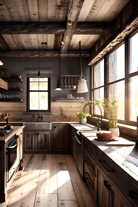 Rustic Wood Kitchen Decor | Tiny house kitchen, Home kitchens, Rustic ...