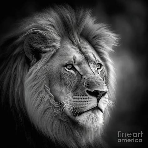 Bnw Lion 2023 A Photograph by Howard Roberts - Pixels