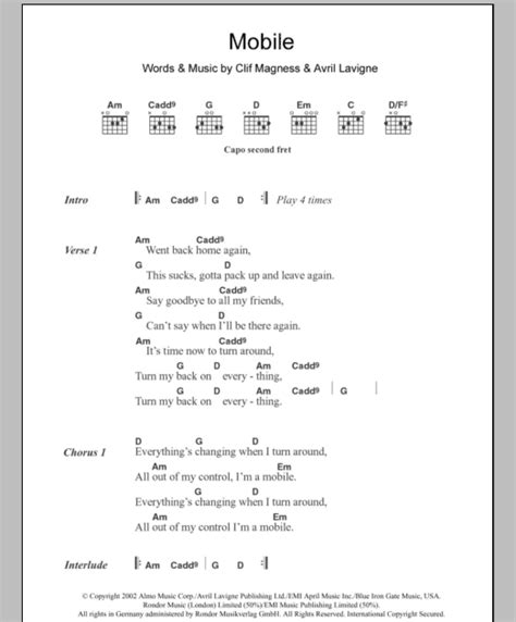 Complicated Lyrics Avril Lavigne Chords - Sheet and Chords Collection