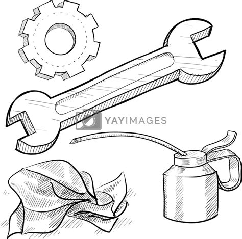 Car mechanic equipment sketch by lhfgraphics Vectors & Illustrations with Unlimited Downloads ...