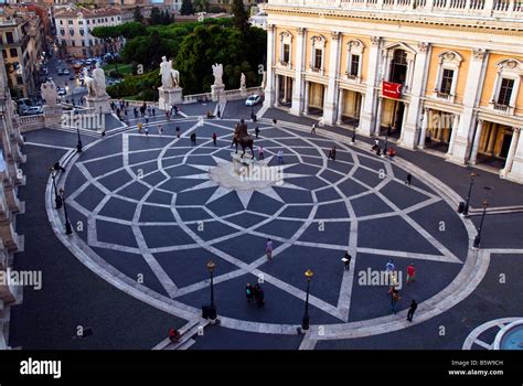 Piazza del Campidoglio in Rome Stock Photo - Alamy