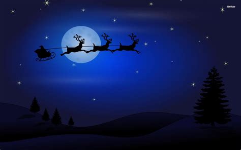 🔥 Download Christmas Night Sky Wallpaper Holiday by @mharper17 | Santa's Sleigh In The Sky ...