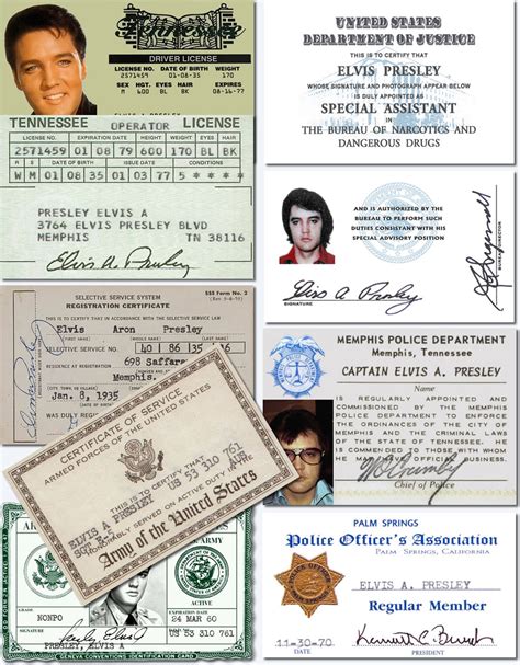 Elvis Memorabilia. Elvis Presley I.D. Cards, Memorabilia. | Official ...