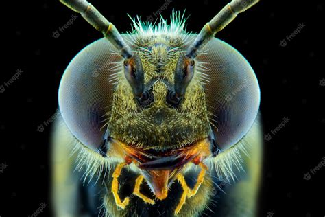 Premium Photo | Bee face macro