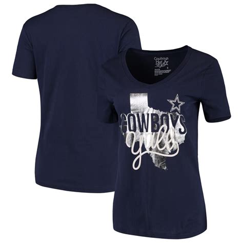 Women's Dallas Cowboys Navy Kit V-Neck T-Shirt