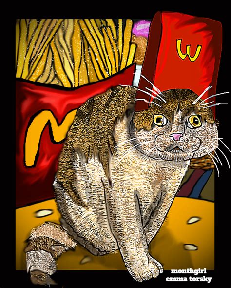 burger n fries cat by monthgirl on DeviantArt