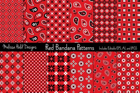 Seamless Red Bandana Patterns | Red bandana, Pattern, Printable scrapbook paper