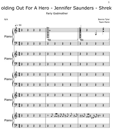 Holding Out For A Hero - Jennifer Saunders - Shrek 2 - Sheet music for ...