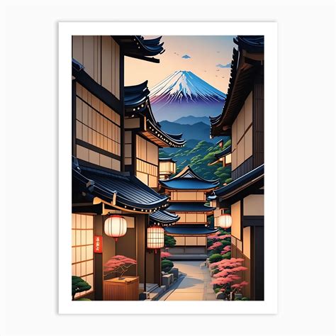 Japanese Street Traditional Art Art Print by A Thousand Words - Fy