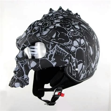 DOT Skull Motorcycle helmet Retro half face helmets Motorbike Capacete Moto Cascos Street Riding ...