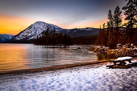 Lake Wenatchee Winter Sunset Photograph by Penny Miller - Fine Art America