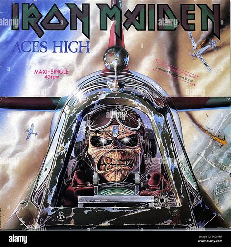 IRON MAIDEN Aces High - - Vintage vinyl album cover Stock Photo - Alamy