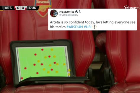 Arsenal boss Mikel Arteta's tactics revealed as BT Sport zoom in on board in Dundalk clash | The ...