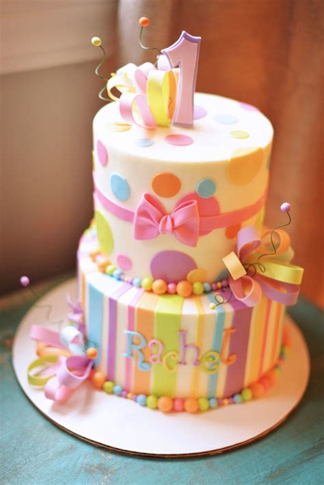 Girly Whimsical 1St Birthday Cake - CakeCentral.com