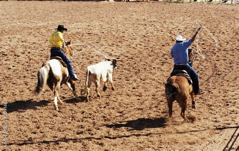 team roping Stock Photo | Adobe Stock