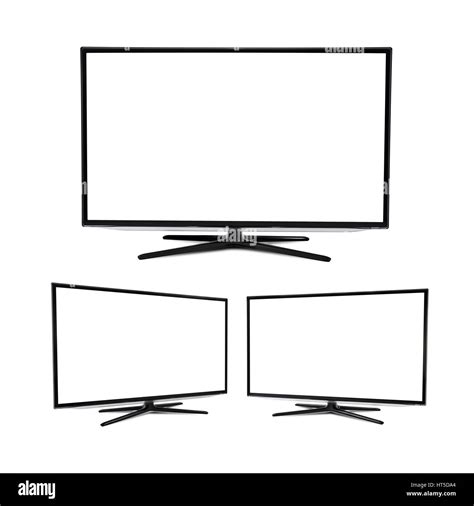 Modern blank flat screen TV set, isolated on white background Stock ...