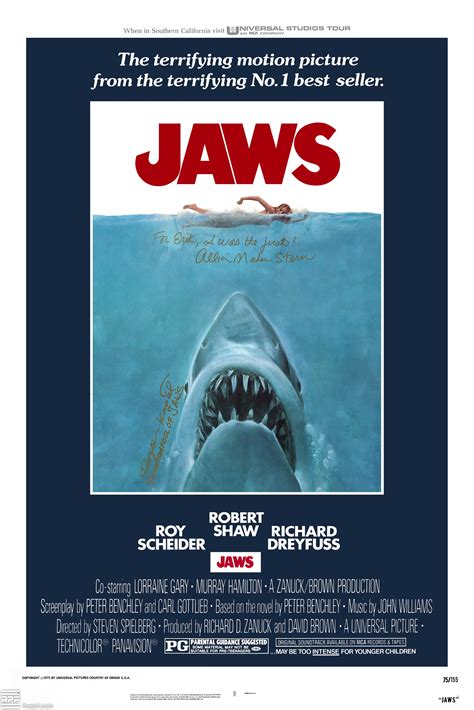 Jaws one sheet signed by Roger Kastel and Allison Maher Stern | RPF Costume and Prop Maker Community