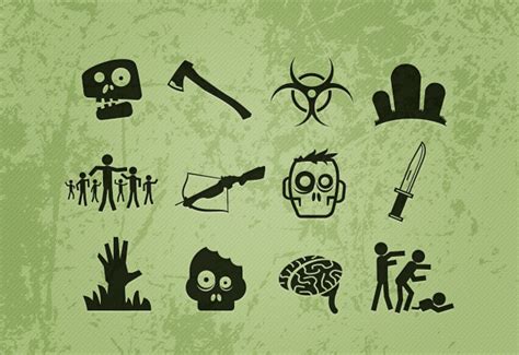 Free Vector Zombie Icons | Zombie vector, Vector free, Vector