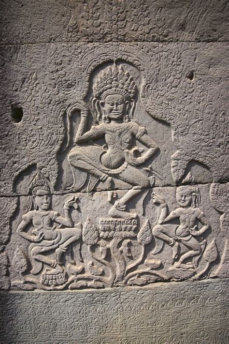 Three Dancing Apsara On The Wall In Angkor Wat Stock Image - Image of dancer, female: 23063731