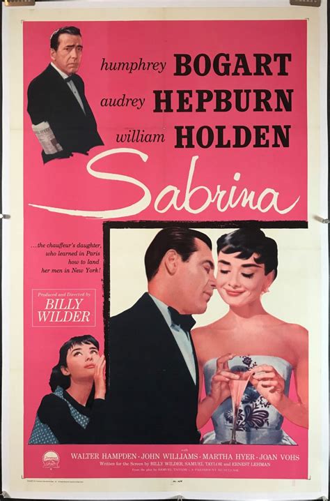 SABRINA, Original Humphrey Bogart Audrey Hepburn and William Holden Poster For Sale - Original ...