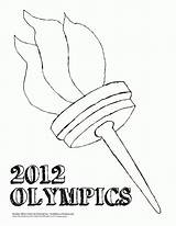 Olympic Torch Coloring Page Sketch sketch template