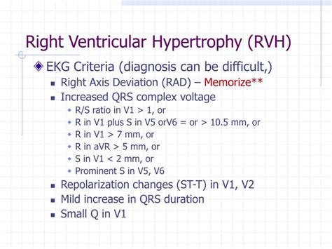 Right Ventricular Hypertrophy Criteria