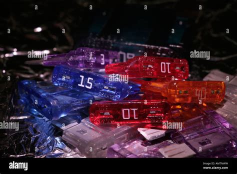 Automotive fuses, color coded Stock Photo - Alamy