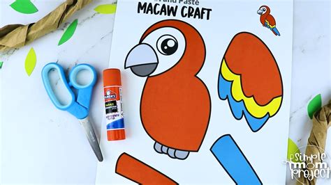 Printable Macaw Parrot Craft Template – Simple Mom Project