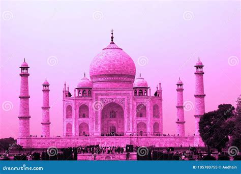 Taj Mahal in Pink, Agra, Uttar Pradesh, India Stock Image - Image of ...