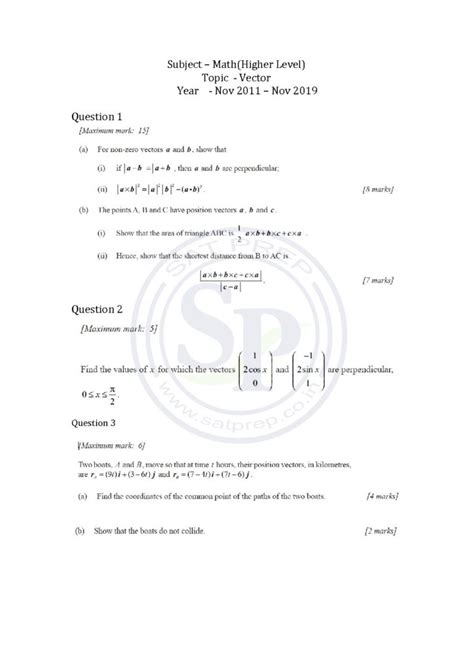 ib math aa hl past papers