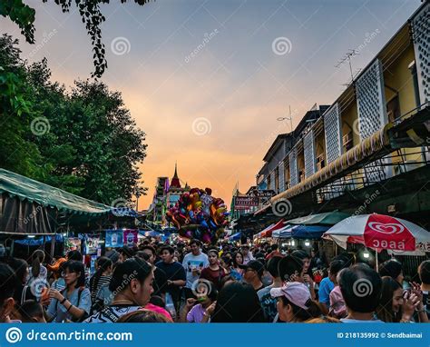 Crowd of Unacquainted People Walking in Wat Saket Temple in Loi ...