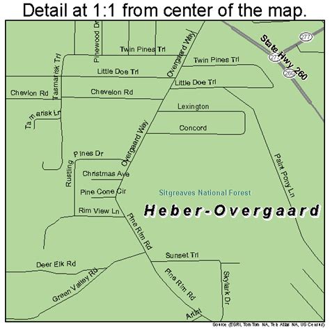 Heber-Overgaard Arizona Street Map 0432310