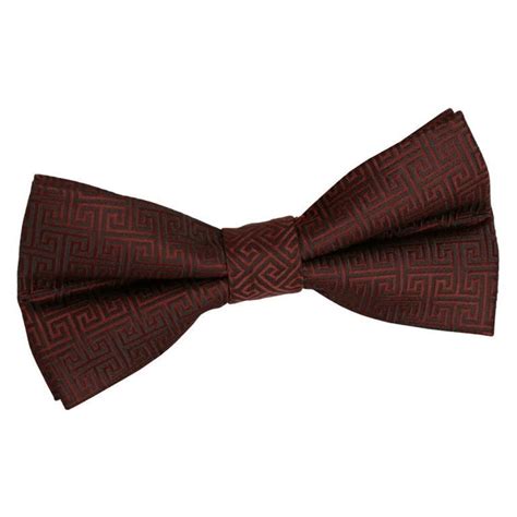 Burgundy Greek Key Patterned Tie