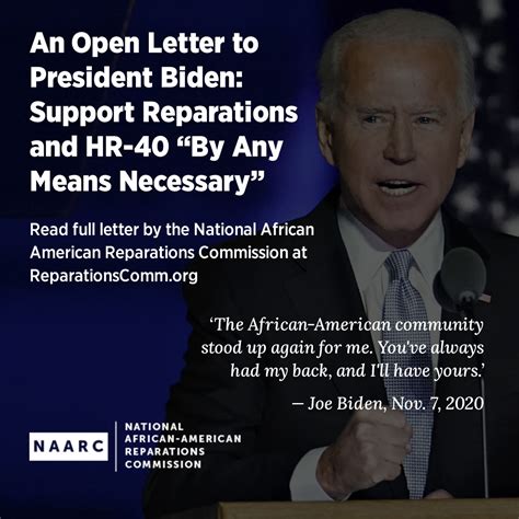 An Open Letter to President Biden: Support Reparations and H.R. 40