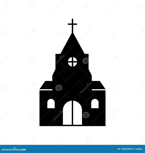 Christian Church Silhouette Stock Vector - Illustration of silhouette ...