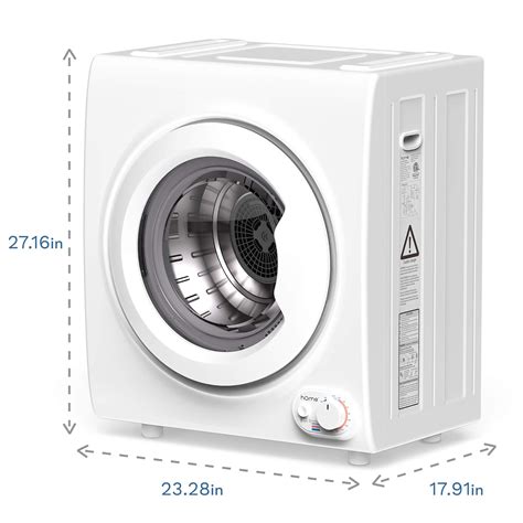 hOmeLabs 2.6 Cubic Feet Compact Laundry Dryer - Front Load Portable Clothes Dryer with Stainless ...