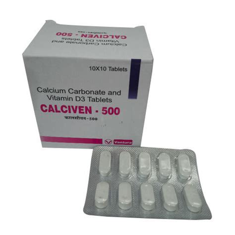 Calciven-500 Calcium Carbonate And Vitamin D3 10X10 Tablets General ...